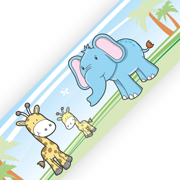 Cute Safari Animals - wall border