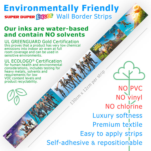 Fortnite bedroom wallpaper border in blue by SuperDuperDecor