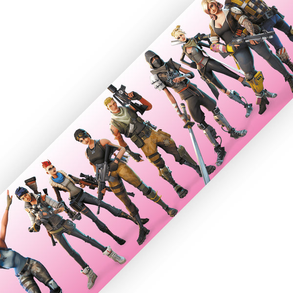 Fortnite bedroom wallpaper border in pink by SuperDuperDecor - zoomed in