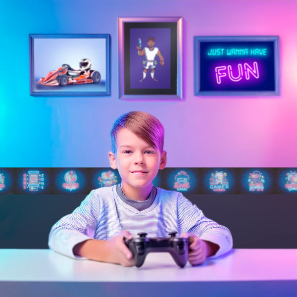 Video Gamer Neon - wall border