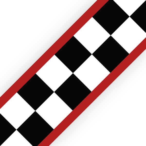 Chequered Flag With Red Stripes - wall border