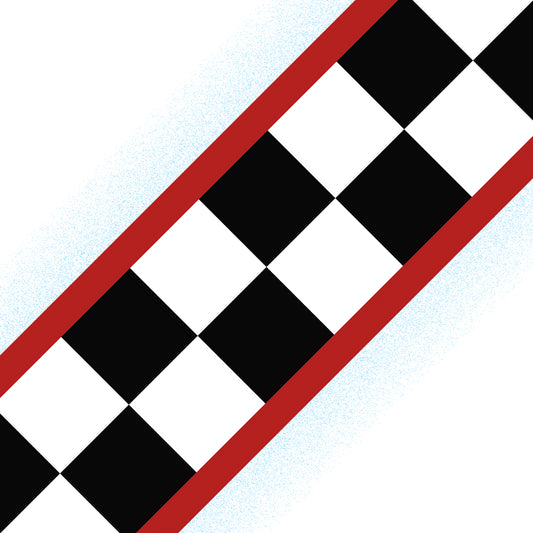 Chequered Flag (With Red Stripes) - wall border
