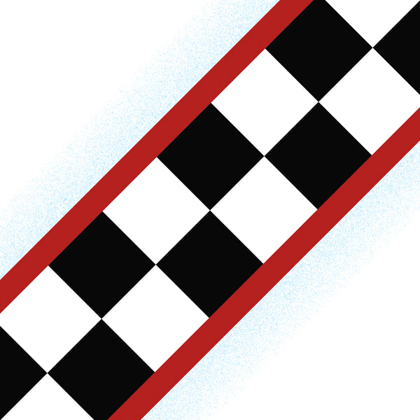 Chequered Flag (With Red Stripes) - wall border