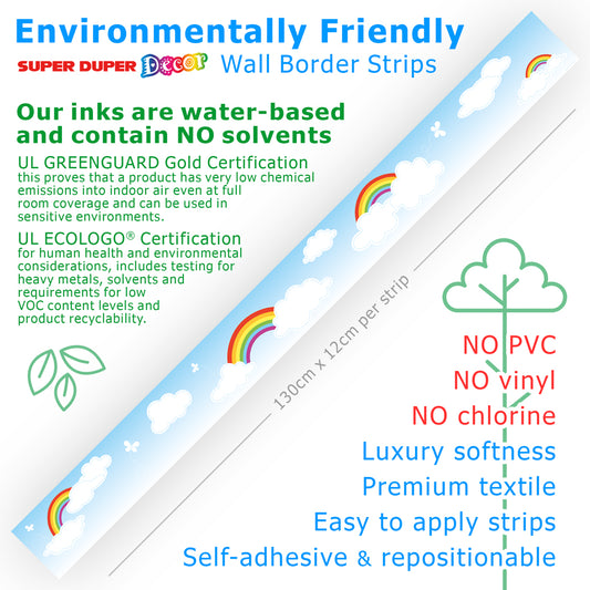 Rainbow Clouds (Stitched Style) - wall border