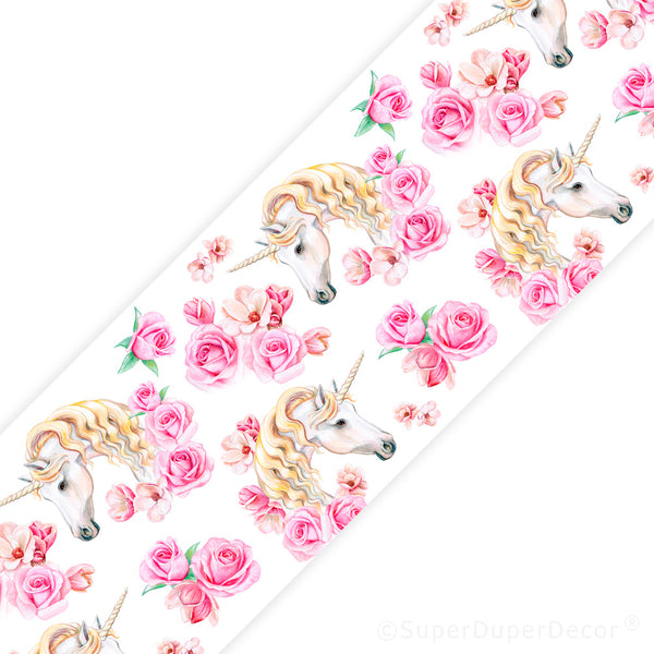 Unicorn Roses - wall border