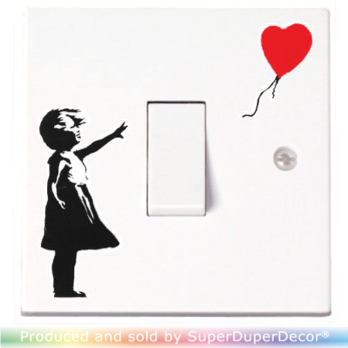 Banksy Girl With Balloon light switch stickers