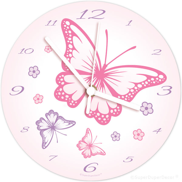 Chasing Butterflies - wall clock