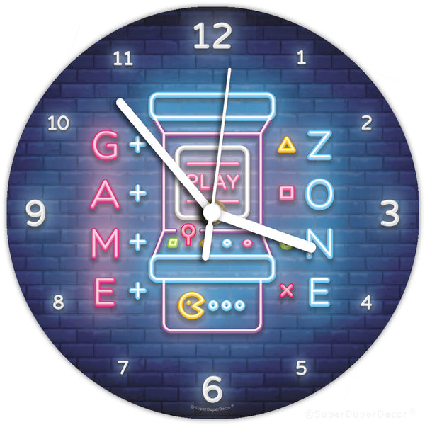 Video Gamer neon glow - wall clock