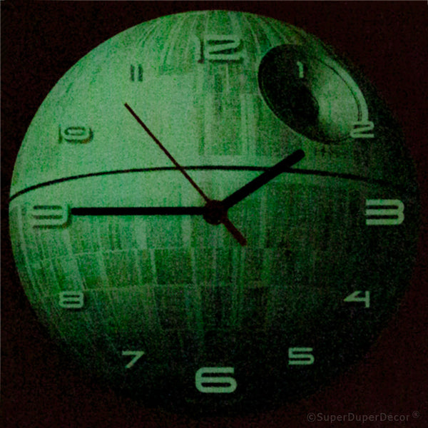 Glow Death Star - wall clock