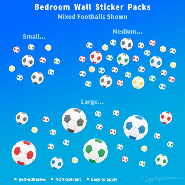 Footballs Mixed - wall stickers