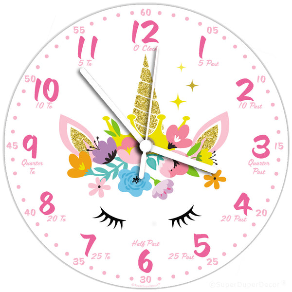 Unicorn Floral - wall clock